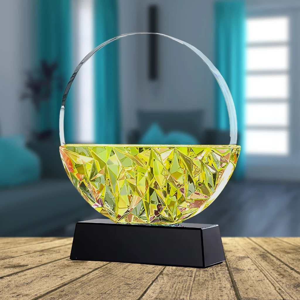 okrúhla trofej s gravírovaním