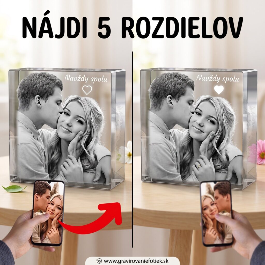 Gravírovanie fotiek do skla – darček s venovaním