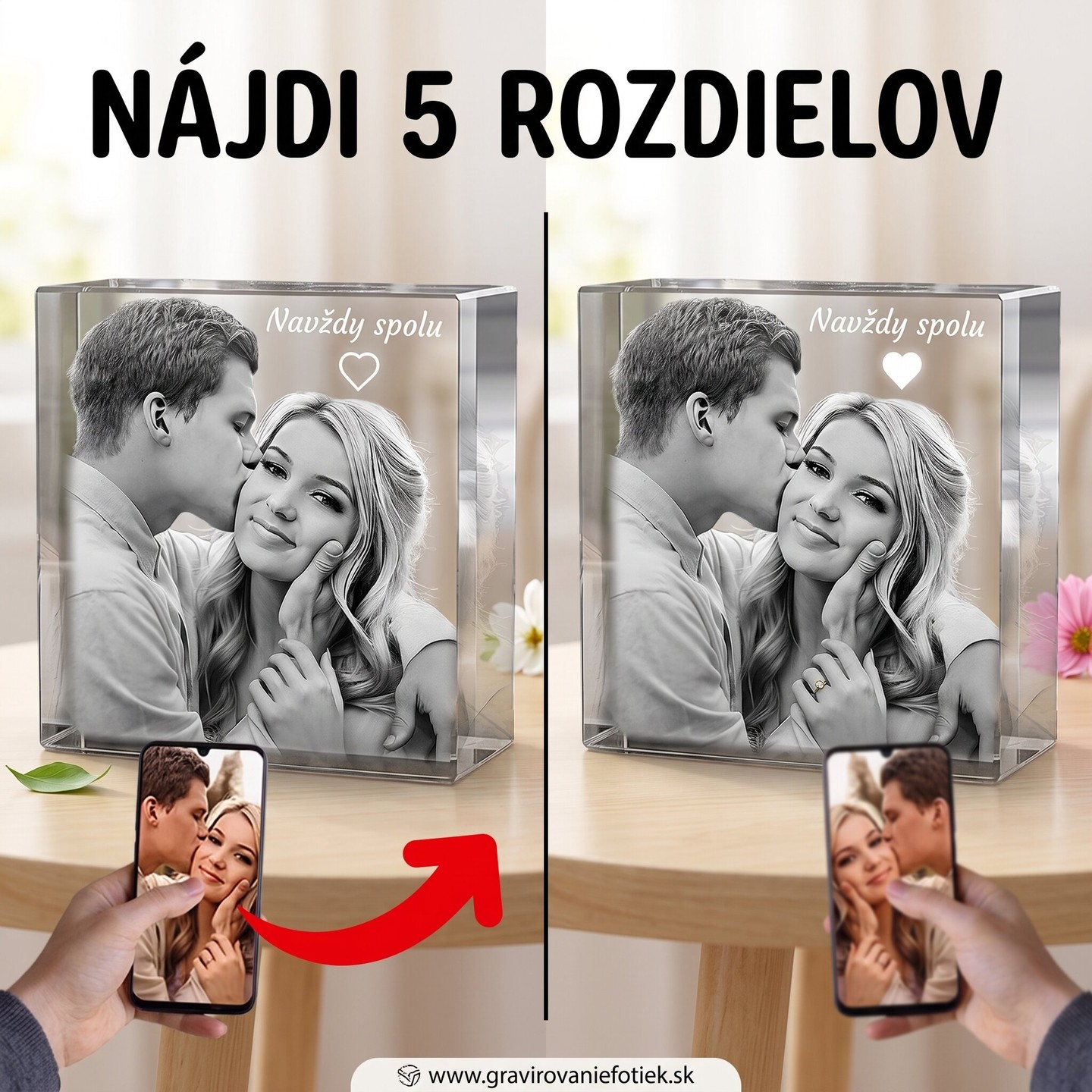 🔍 Nájdeš všetkých 5 rozdielov? Väčšina ľudí zvládne len 3 😉
Napíš do komentárov, koľko si našiel! A áno — do tejto sklenenej kocky vieme vygravírovať práve tvoju fotku. Ručná 3D gravírka do krištáľového skla.
💬 Komentuj počet a mrkni na www.gravirovaniefotiek.sk
#najdirozdiely #hra #gravirovaniedoskla #sklenenakocka #royalcrystal