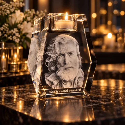 3D Art sviečka s gravírovanou fotografiou